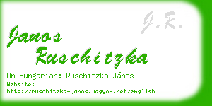 janos ruschitzka business card